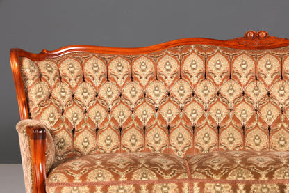 F902 Finish cm Wunderschönes Chippendale Sofa Barock Stil Couch Samt Stoff 3 Sitzer