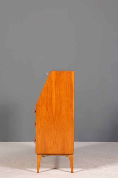Schlichter Mid Century Sekretär Vintage Schreibmöbel echt Holz Kommode Office Secretary