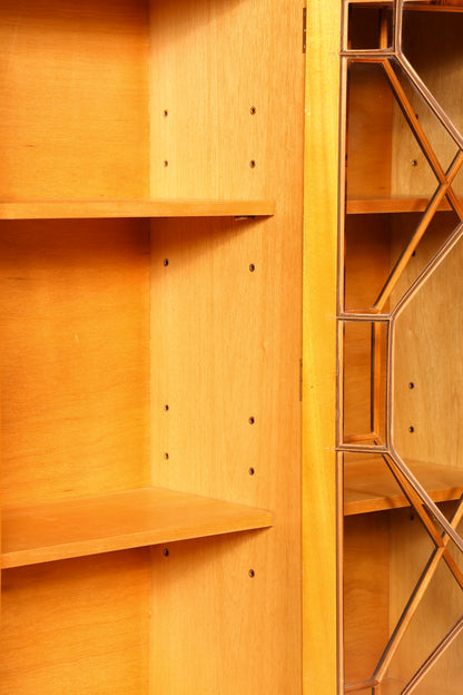 Magnifique vitrine anglaise, bibliothèque, buffet, style ancien, en bois d&