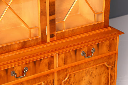 Magnifique vitrine anglaise, bibliothèque, buffet, style ancien, en bois d&