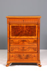 E907 Finish cm, Wunderschöner Gründerzeit Sekretär Vertiko Highboard Louis Philippe Kommode um 1880