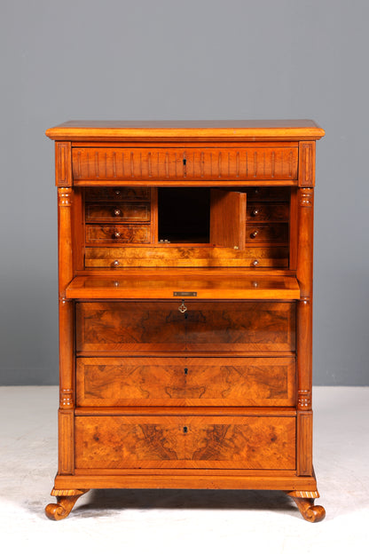 E907 Finish cm, Wunderschöner Gründerzeit Sekretär Vertiko Highboard Louis Philippe Kommode um 1880