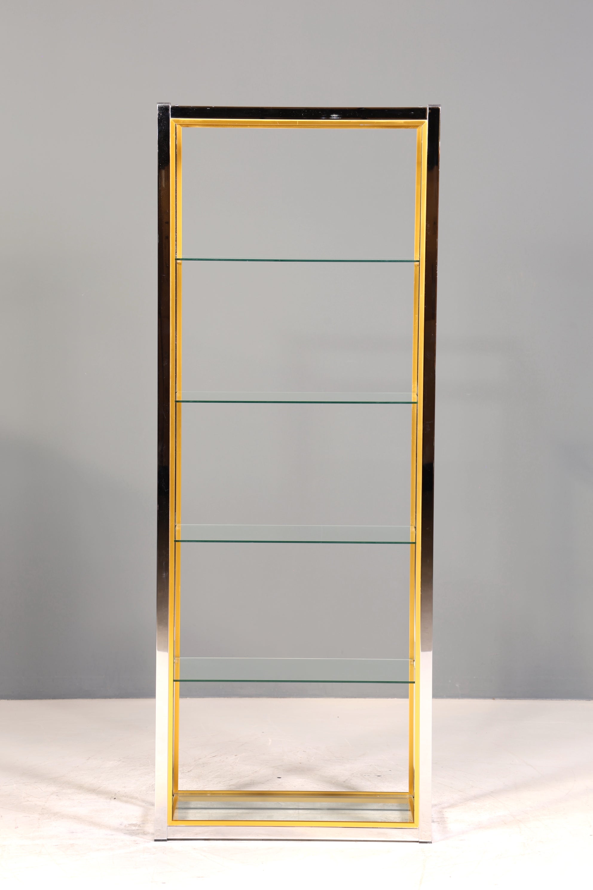 Wunderschönes Bücherregal Design by Renato Zevi Chrome Regal Mid Century Buchablage 2 von 2