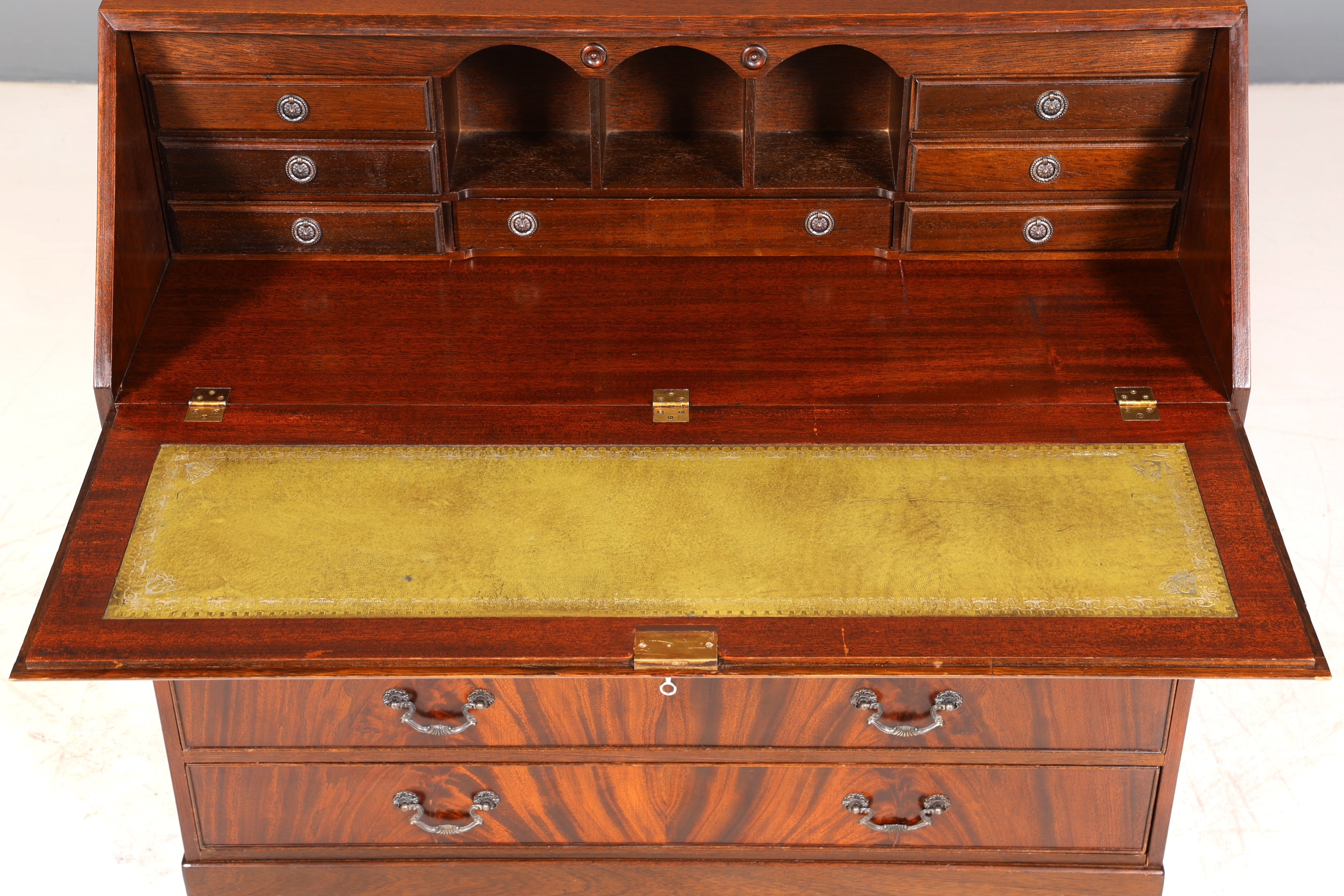 Wunderschöner Englischer Sekretär echt Lederauflage Schreibkommode echt Holz Schreibtisch Kommode
