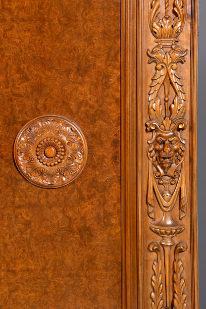 Bibliothèque néo-renaissance XXL onirique, vitrine ancienne, bureau de gentleman, buffet Gründerzeit, armoire, étagère, bureau