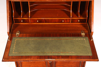 F943 Finish Stilvoller Englischer Sekretär Original Heldense Büro Aufsatzsekretär Eibe Antik 60S Vitrinen Schrank UK