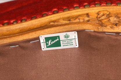 Magnifique fauteuil Chippendale, chaise secrétaire de style Chippendale, fauteuil en velours, 1 sur 2