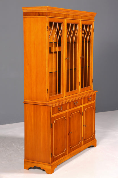 F946 Finish Wunderschöne Englische Vitrine Bücherschrank Buffet Antik Stil Englisch Eibe Glasvitrine Bibliothek