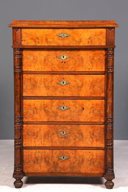 F951 Finish cm Wunderschöne Gründerzeit Kommode Jugendstil Vertiko Schubladenkommode Antik Wäschekommode