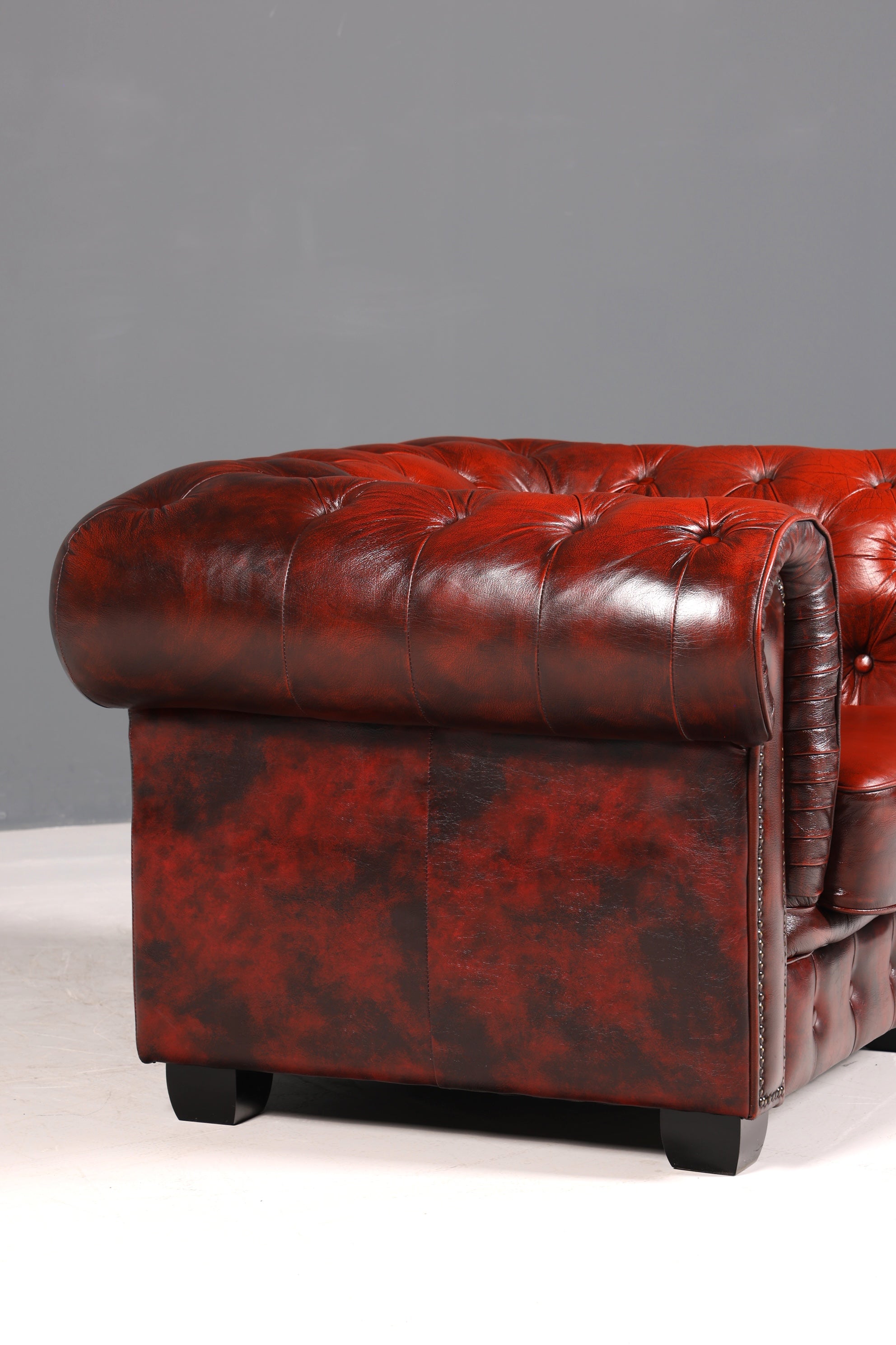 F955 Finish cm Stilvoller Original Chesterfield Sessel Englischer Armlehnsessel Englisch Herrensessel