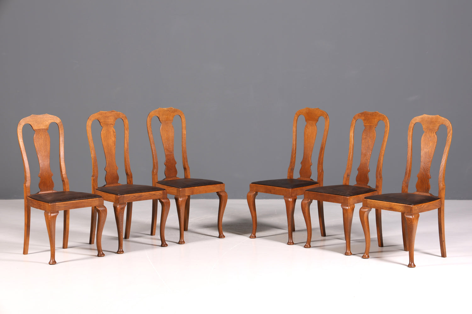 Lot de 6 magnifiques chaises Art Nouveau (vers 1910), chaises de cuisine Chippendale, chaises de salle à manger.