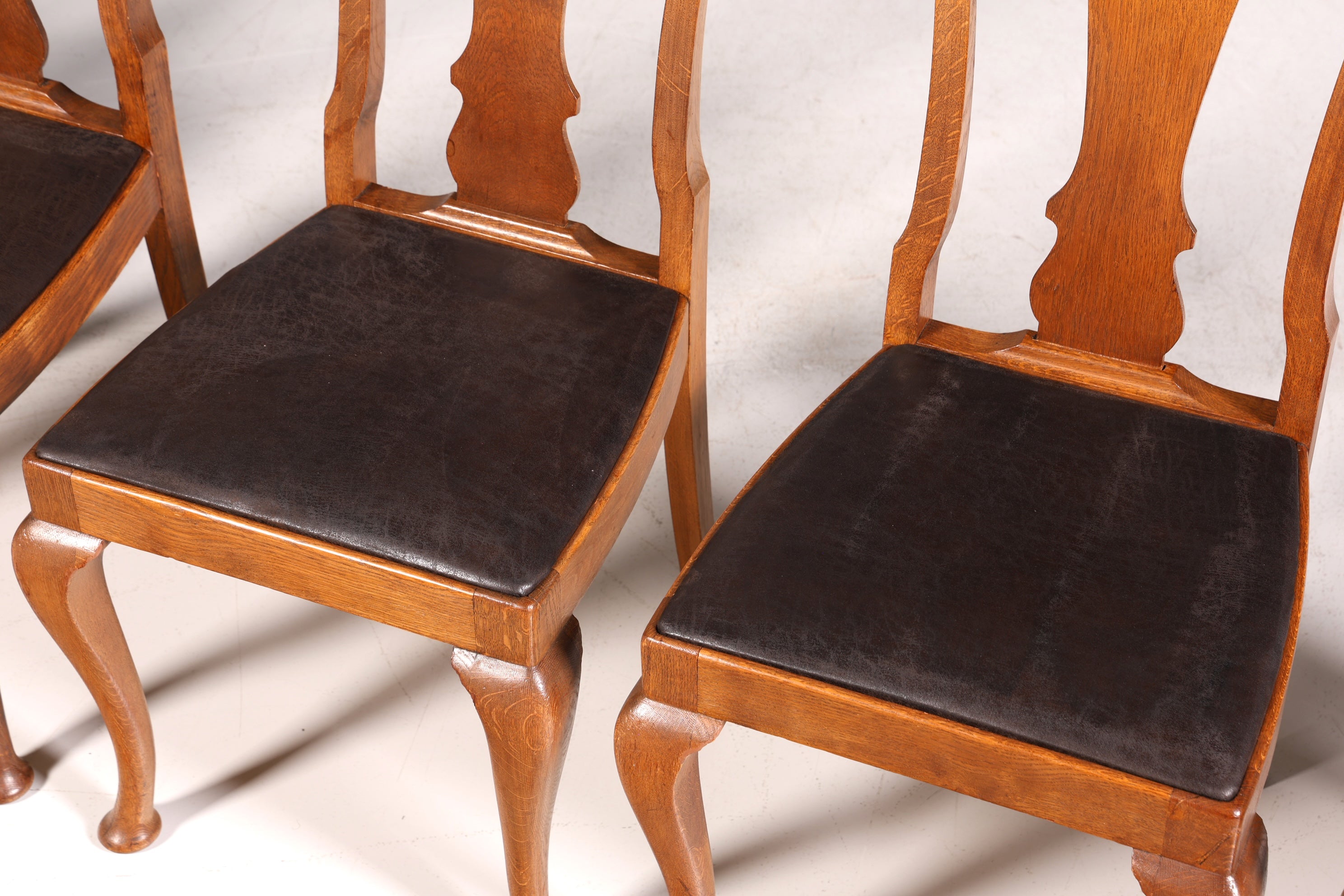 Lot de 6 magnifiques chaises Art Nouveau (vers 1910), chaises de cuisine Chippendale, chaises de salle à manger.