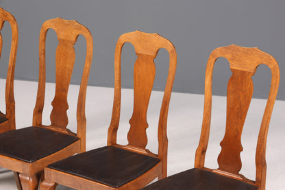 Lot de 6 magnifiques chaises Art Nouveau (vers 1910), chaises de cuisine Chippendale, chaises de salle à manger.