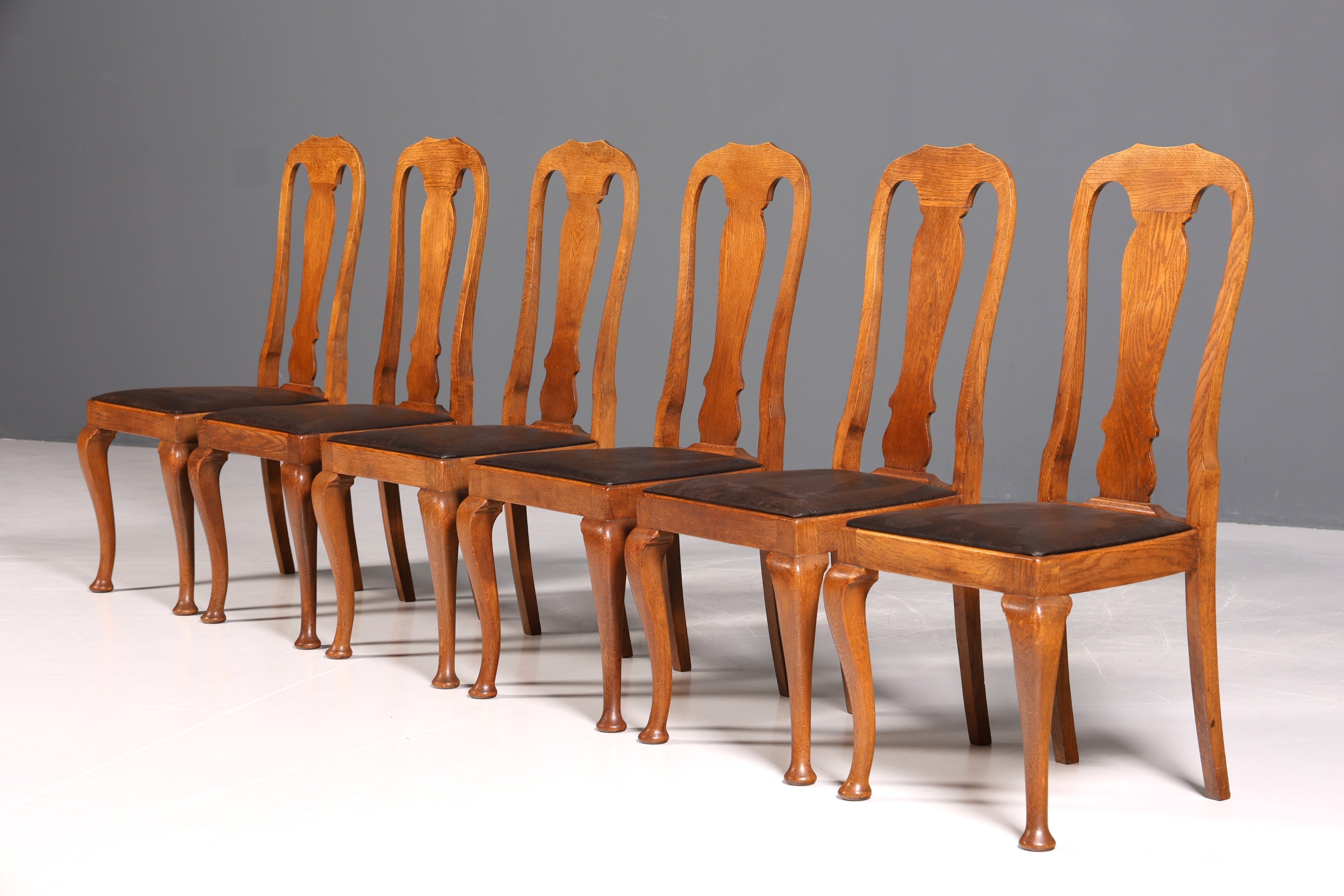 Lot de 6 magnifiques chaises Art Nouveau (vers 1910), chaises de cuisine Chippendale, chaises de salle à manger.