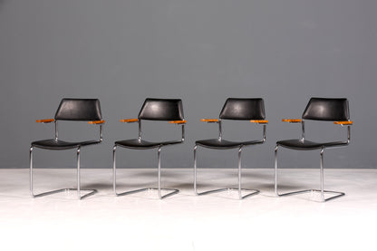 F957 Finish cm 4x Schlichte Mid Century Stühle Retro Stuhlset Danish Design Küchenstühle Esszimmer Stühle