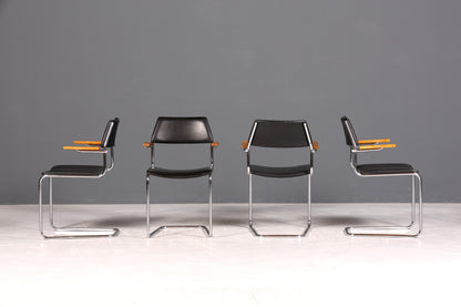 F957 Finish cm 4x Schlichte Mid Century Stühle Retro Stuhlset Danish Design Küchenstühle Esszimmer Stühle