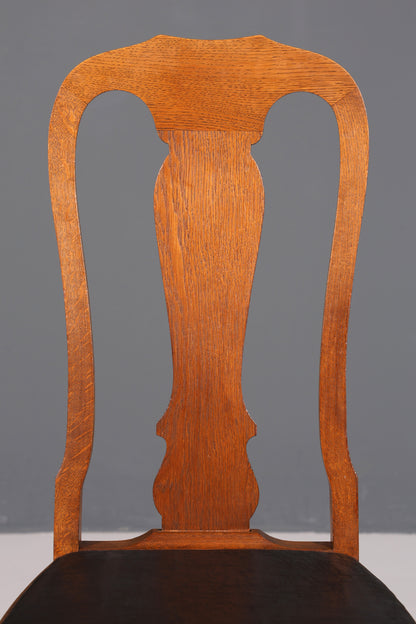 Lot de 6 magnifiques chaises Art Nouveau (vers 1910), chaises de cuisine Chippendale, chaises de salle à manger.