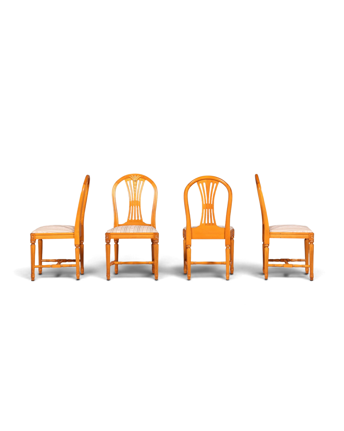 4x Traumhafte Stühle im Gustavianischem Stil Englisch Küchenstühle Antik Stil Esszimmer Stuhl Set