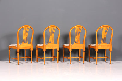 Ensemble de 4 chaises de style gustavien, chaises de cuisine anglaises, chaises de salle à manger de style antique