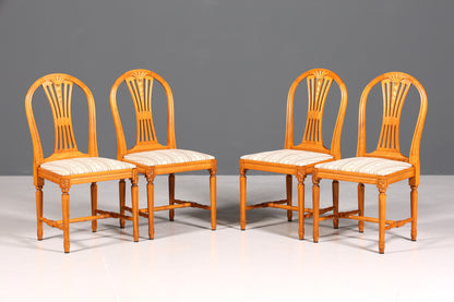 Ensemble de 4 chaises de style gustavien, chaises de cuisine anglaises, chaises de salle à manger de style antique