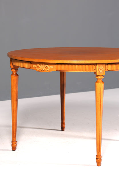 Belle table de cuisine extensible de style gustavien, table de salle à manger en if de style ancien