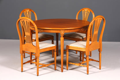 Ensemble de 4 chaises de style gustavien, chaises de cuisine anglaises, chaises de salle à manger de style antique