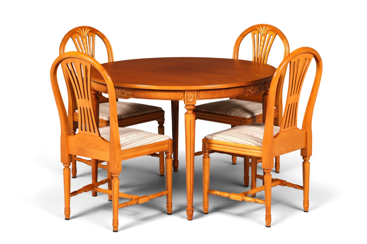 4x Traumhafte Stühle im Gustavianischem Stil Englisch Küchenstühle Antik Stil Esszimmer Stuhl Set