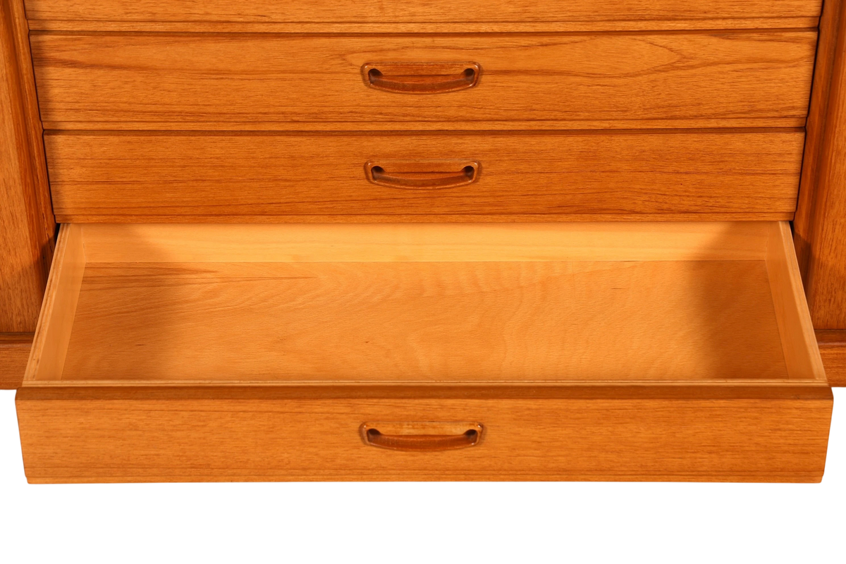 F960 Finish cm Schlichtes Mid Century Sideboard Vintage TV Kommode 60s Schrank Longboard Retro Lowboard