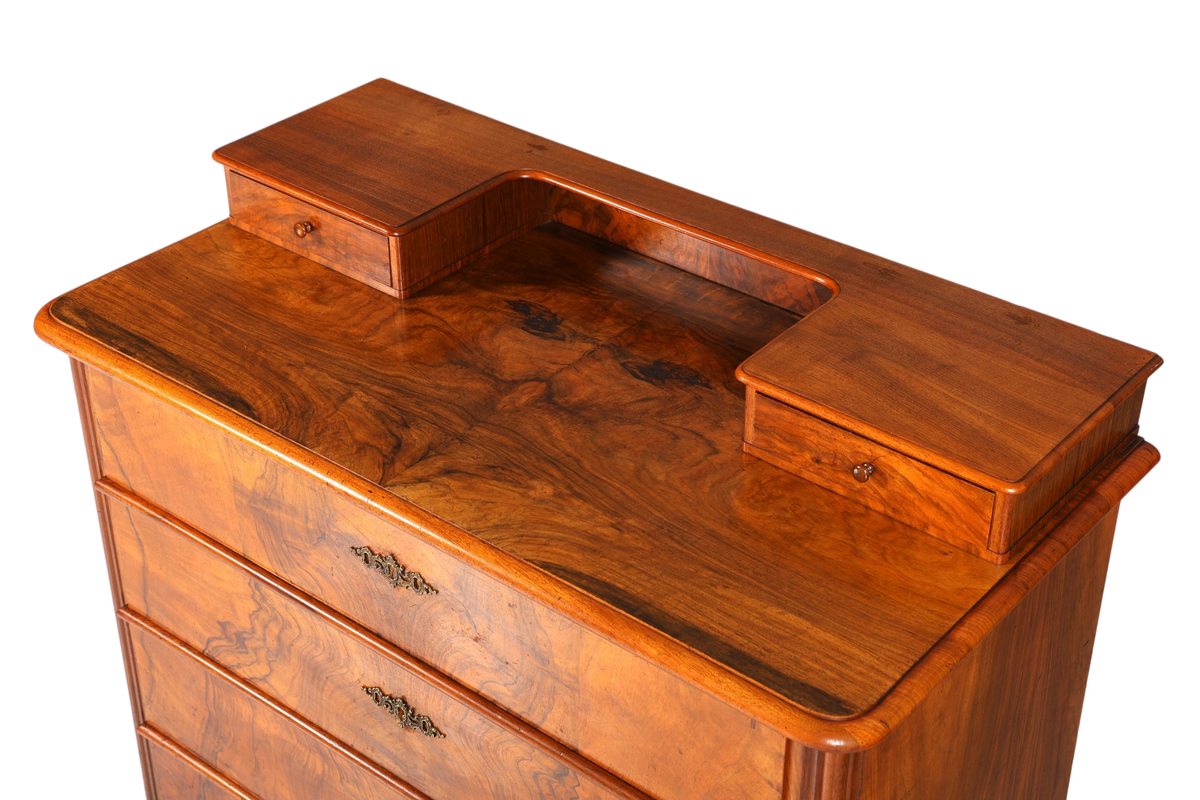 F963 Finish cm Wunderschöne Gründerzeit Kommode Louis Philippe Nussbaum Schubladen Kommode Sideboard um 1880