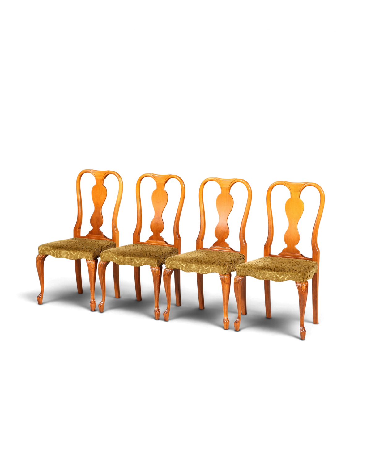 4x Wunderschöne Chippendale Stühle Barock Stil Stuhlset Polsterstuhl Set Küchenstühle Esszimmer Stühle