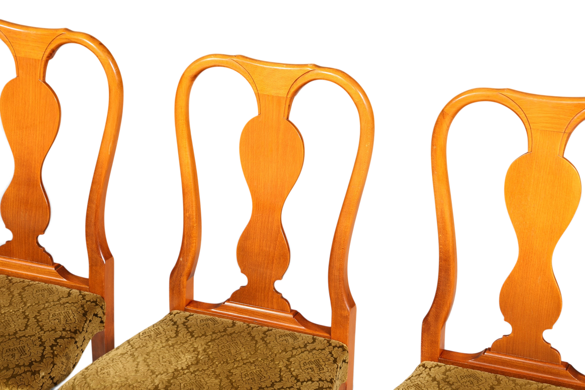 4x Wunderschöne Chippendale Stühle Barock Stil Stuhlset Polsterstuhl Set Küchenstühle Esszimmer Stühle