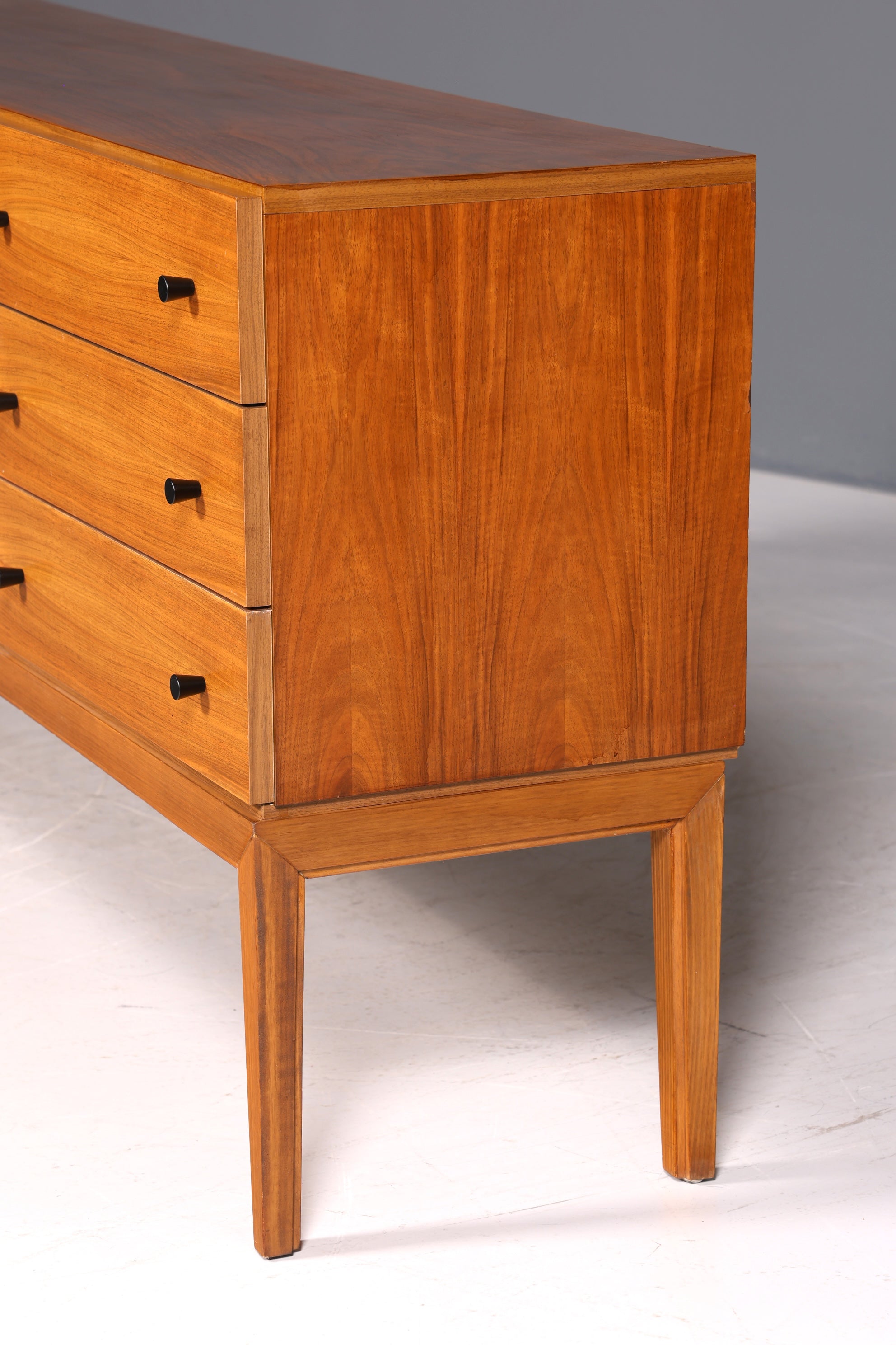 F969 Finish cm Schlichtes Mid Century Sideboard Vintage TV Kommode 60s Schrank Longboard Retro Lowboard