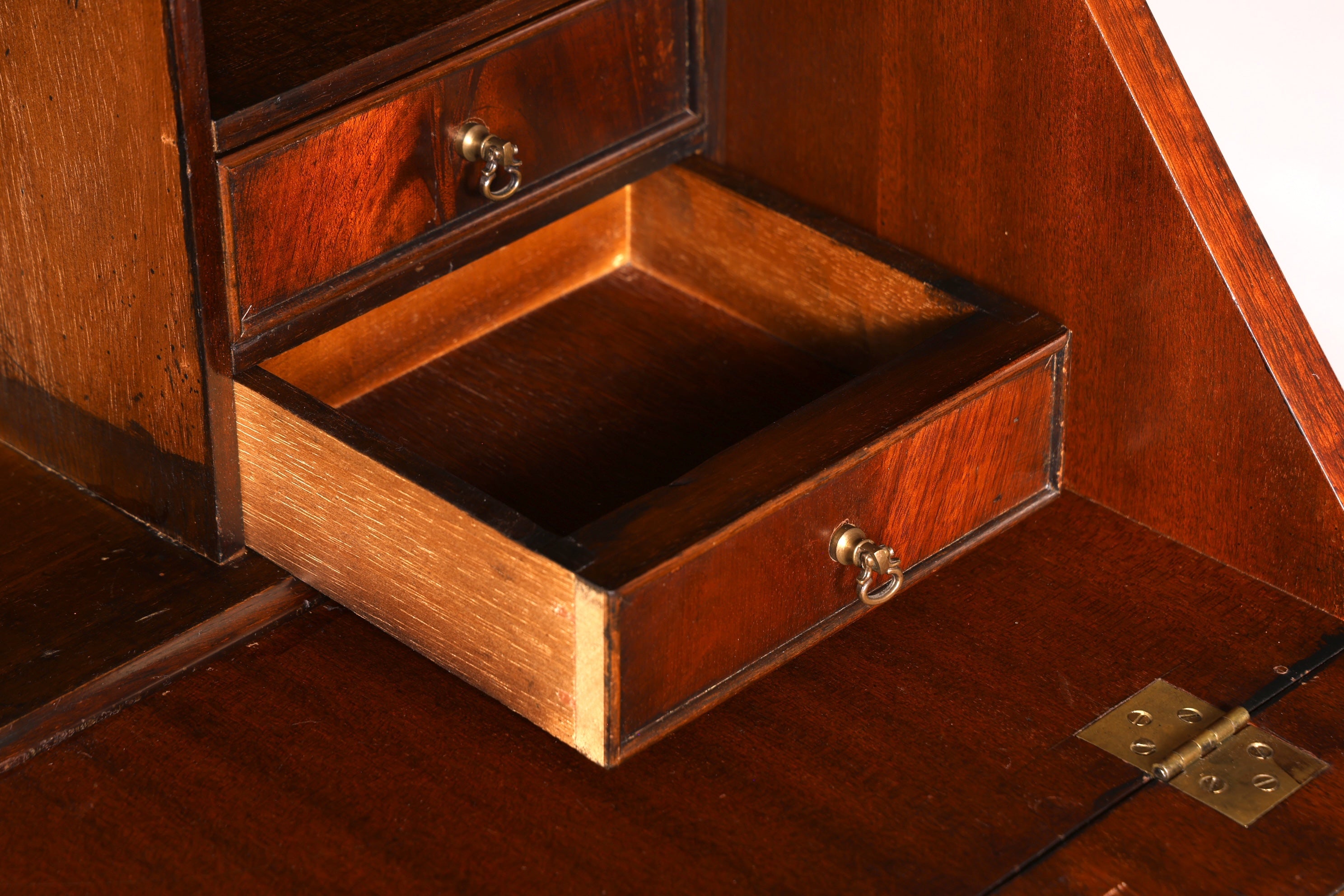 F973 Finish cm Wunderschöner Englischer Sekretär Büro Aufsatzsekretär Antik 60S Vitrinen Schrank UK