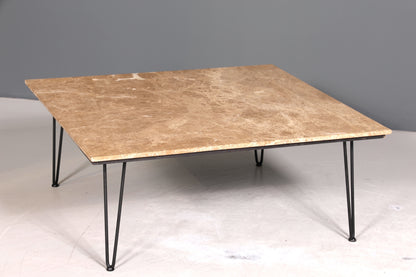 Wunderschöner XXL Couchtisch mit Marmorplatte Tisch mit Hairpin Legs Ablagetisch