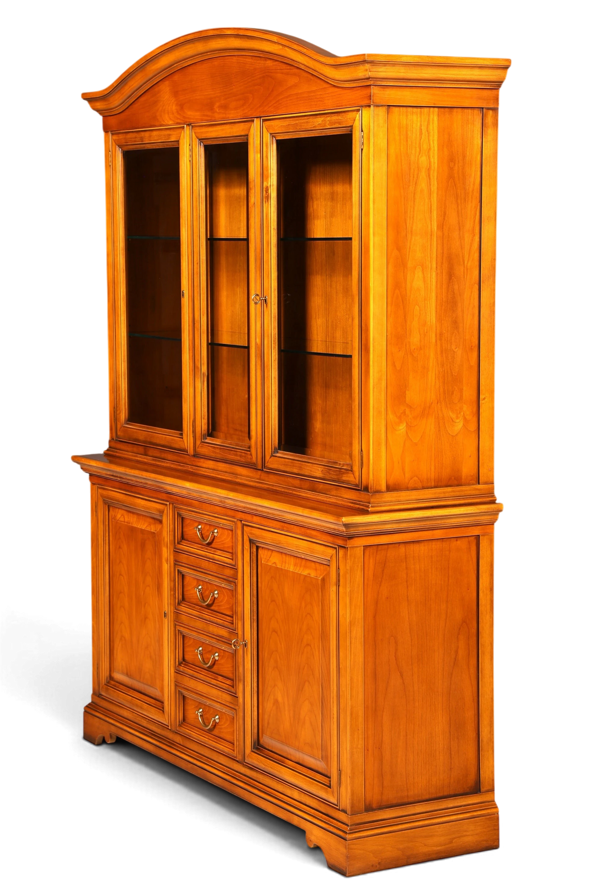 Hauptstadt Möblerei Selva Vitrine aus Kirschholz im Antik Stil mit Glasfront und Schubladen