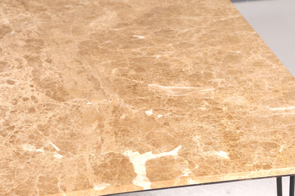 Wunderschöner XXL Couchtisch mit Marmorplatte Tisch mit Hairpin Legs Ablagetisch