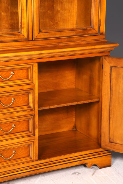 Traumhafte Original Selva Vitrine Kirschholz Buffet Bibliothek Antik Stil Schrank Geschirrschrank Italienische Möbel