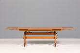 Wunderschöner Mid Century Couchtisch Teak Danish Retro Ablagetisch ausziehbarer höhenverstellbar Vintage Coffee Table 70er Jahre Wohnzimmertisch