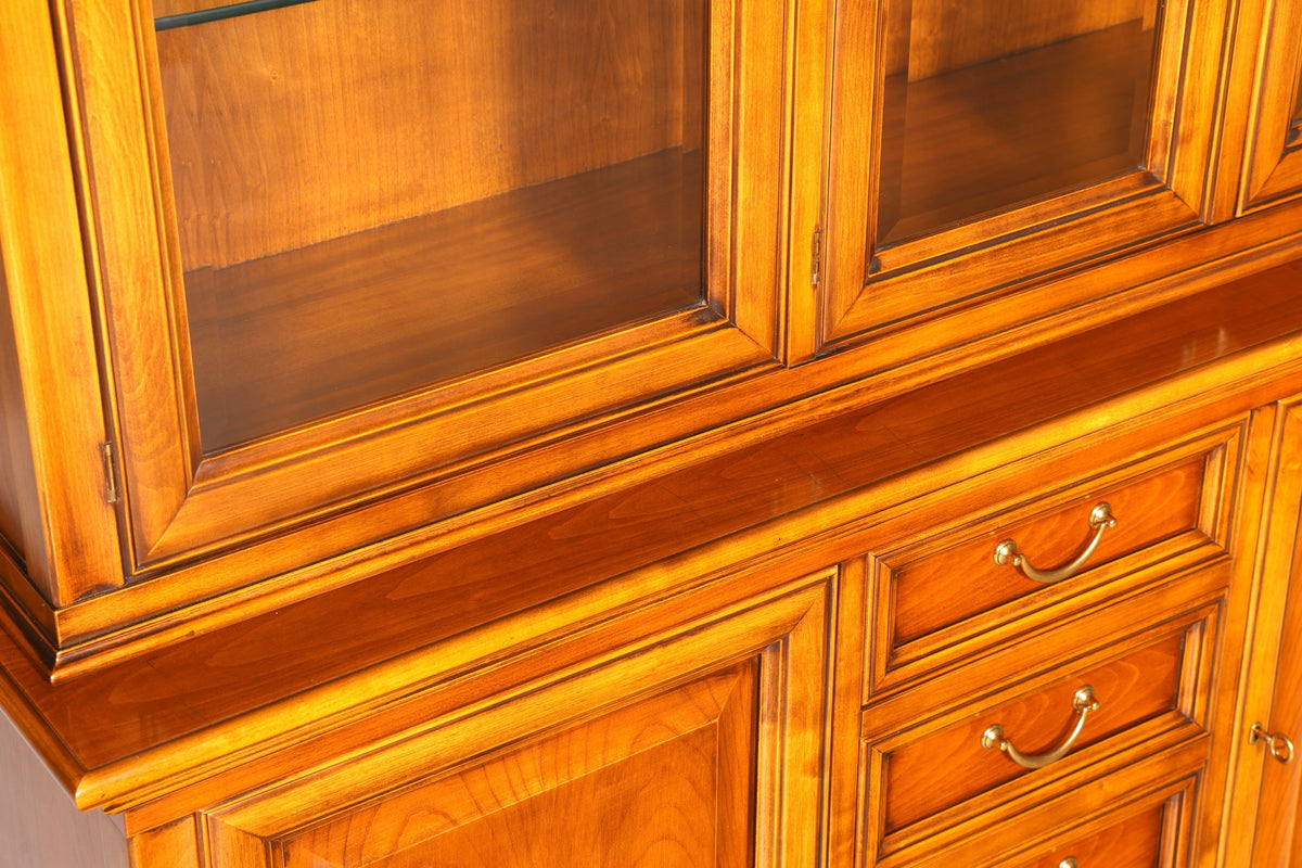 Traumhafte Original Selva Vitrine Kirschholz Buffet Bibliothek Antik Stil Schrank Geschirrschrank Italienische Möbel