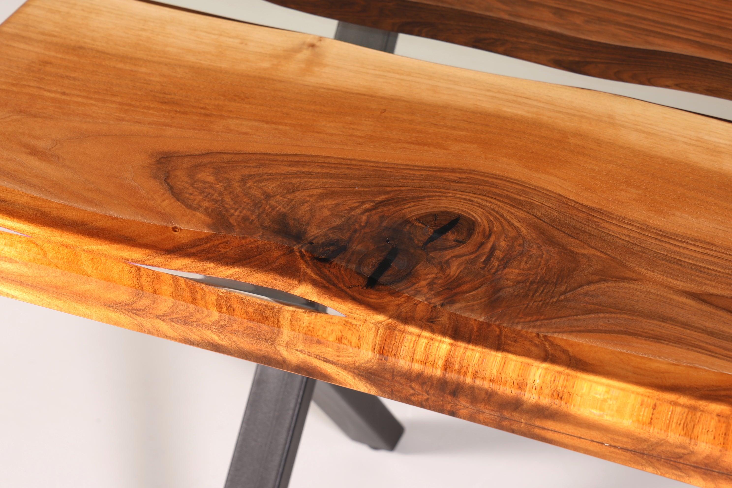 Einzigartiger Epoxidharz Tisch 180-90cm Nussbaum Esszimmer Tisch River Table Epoxy Küchentisch