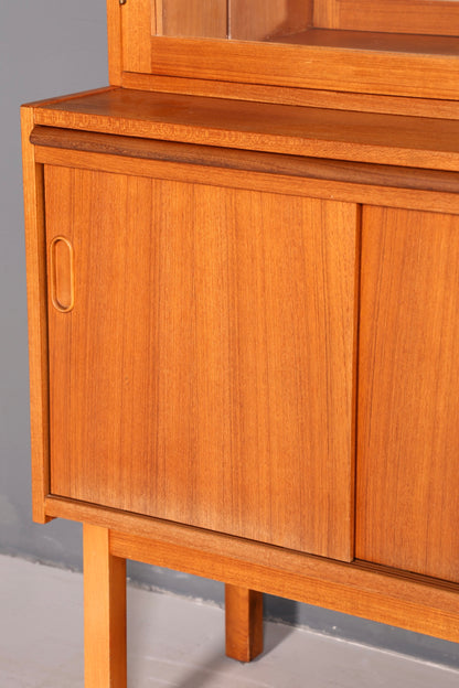 Edles Mid Century Regal Danish Design Sideboard Bücherregal Teak Holz Vitrine Sekretär Schrank Highboard Vintage 60er