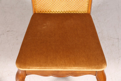 F987 Finish cm 4x Original Chippendale Stuhl Vintage Korbgeflecht Küchenstuhl Samt Stuhl