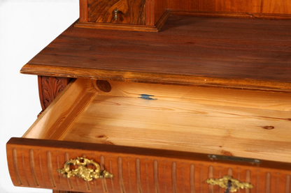Edle Louis Philippe Kommode mit Spiegelaufsatz Gründerzeit Frisierkommode Holz Schrank Antik Flurschrank um 1880
