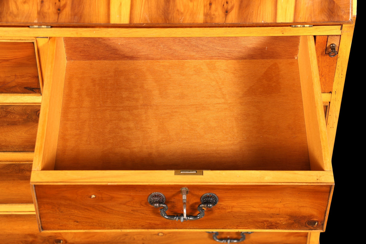 G011 Finish cm, Stilvoller Englischer Sekretär Büro Aufsatzsekretär Eibe Antik Stil Vitrinen Schrank UK