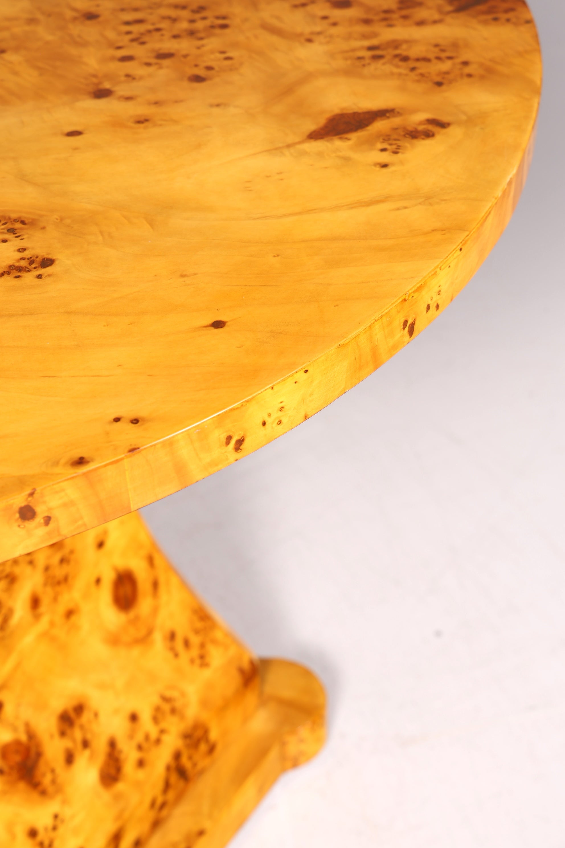 Table de salle à manger ronde de style Art déco, table de cuisine ancienne en bouleau, table de salle à manger