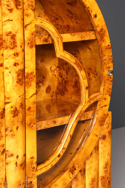 Vitrine impressionnante de style Art déco, bibliothèque, étagère de rangement pour livres, meuble vitré