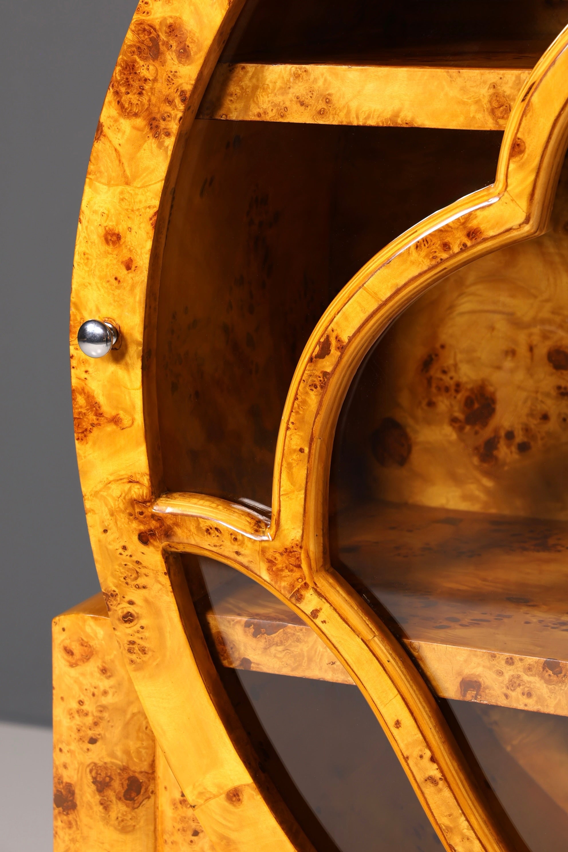 Vitrine impressionnante de style Art déco, bibliothèque, étagère de rangement pour livres, meuble vitré