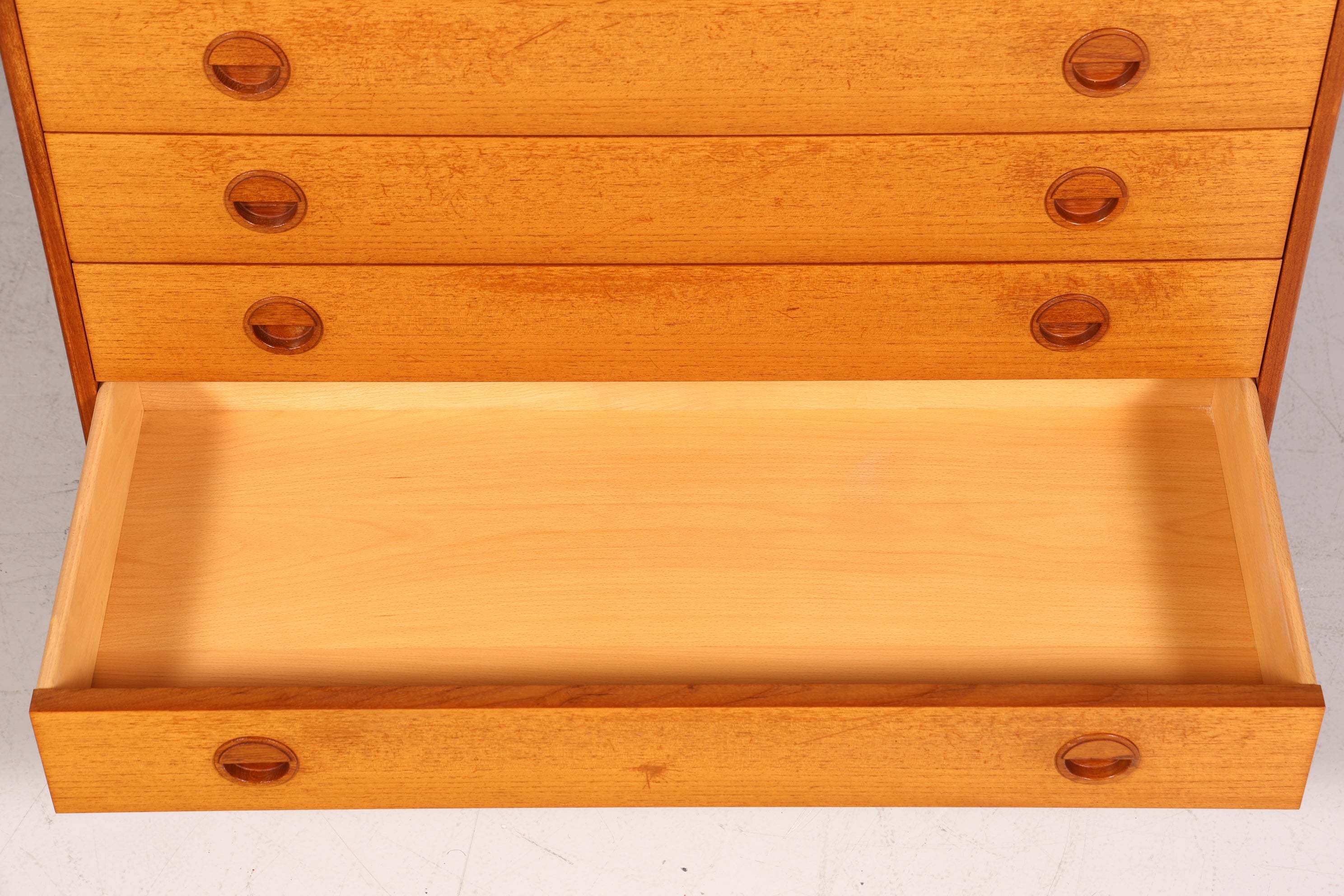 Buffet en teck de style mid-century, commode vintage