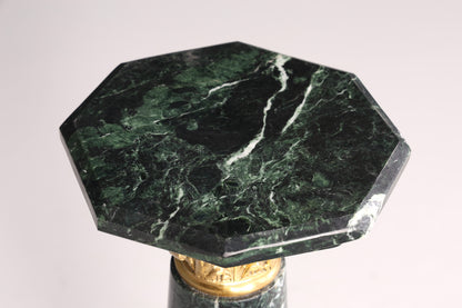 Magnifique colonne de style baroque, colonne fleurie en marbre style Louis XV, socle et étagère en pierre naturelle