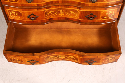 G023 Finish cm Traumhafte Kommode im Barock Stil Sideboard Intarsien echt Holz Schubladenkommode